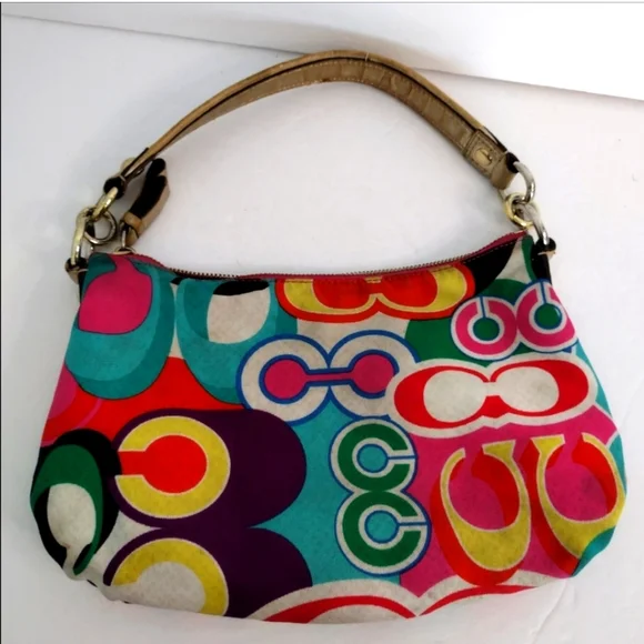 Rare Vintage Coach Daisy Poppy Mini Shoulder Bag Pop C